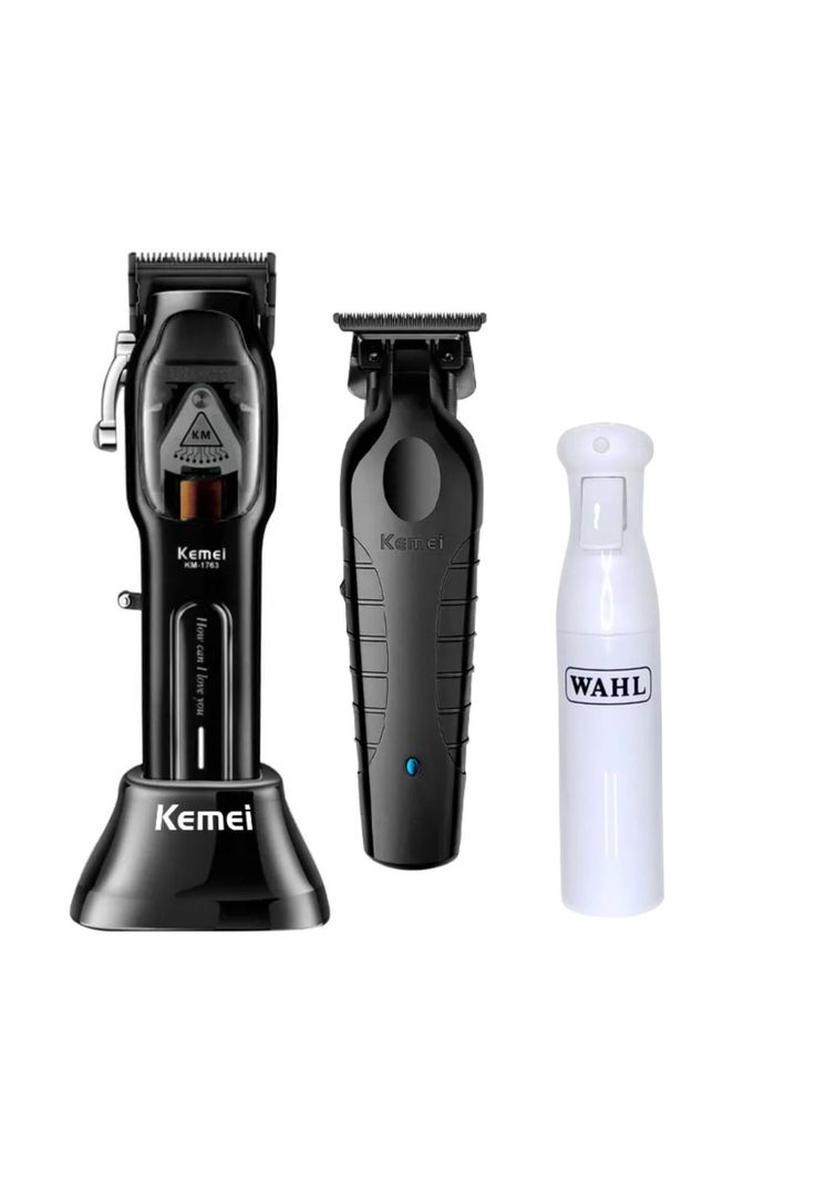 Kemei Barber Combo Clipper KM-1763 Black + Trimmer KM-2299-0
