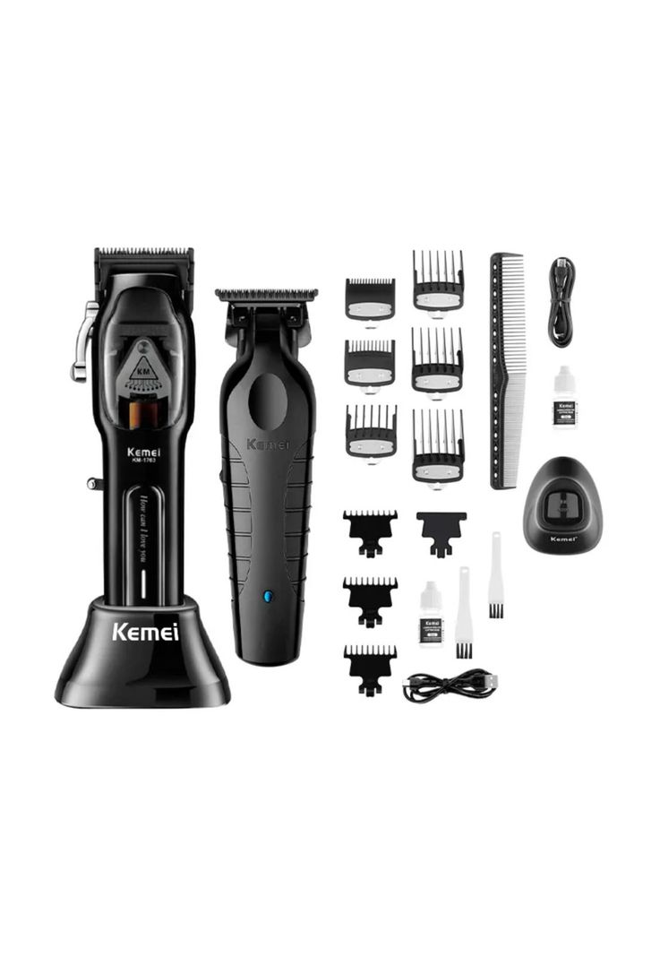 Kemei Barber Combo Clipper KM-1763 Black + Trimmer KM-2299-2