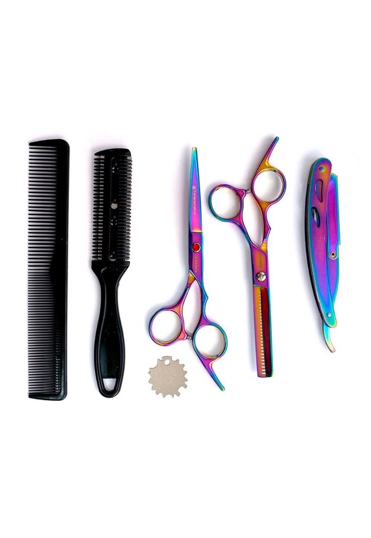 Set Tijera Profesional Peluquería Tornasol De 6 Pulgadas-0
