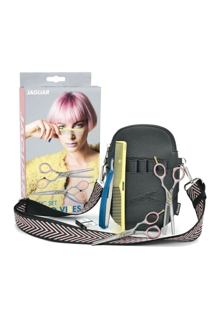 Set Tijeras Jaguar Good Vibes Relax Filo Navaja 5.5" Bolso-0