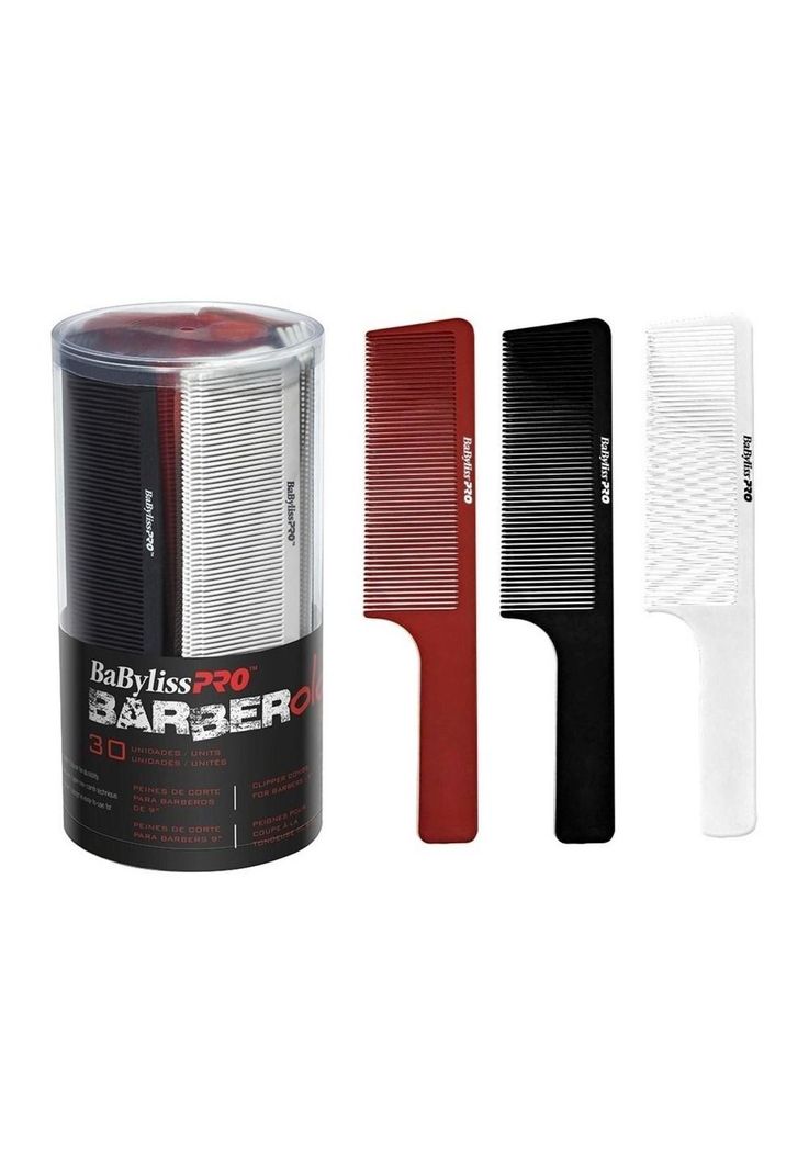 Peineta BabylissPro Barberlogy Negro Peines Corte Barberia 9-1