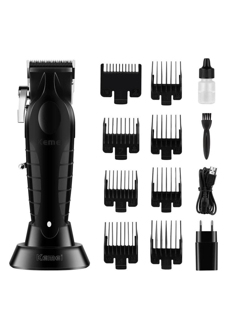 Combo Kemei Profesional de Cortadora KM 2296 y Patillera KM 2299-3
