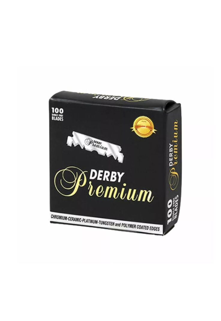 Navaja Derby Premium Para Afeitar 1 Filo/ Barbería 100 Pzas-0