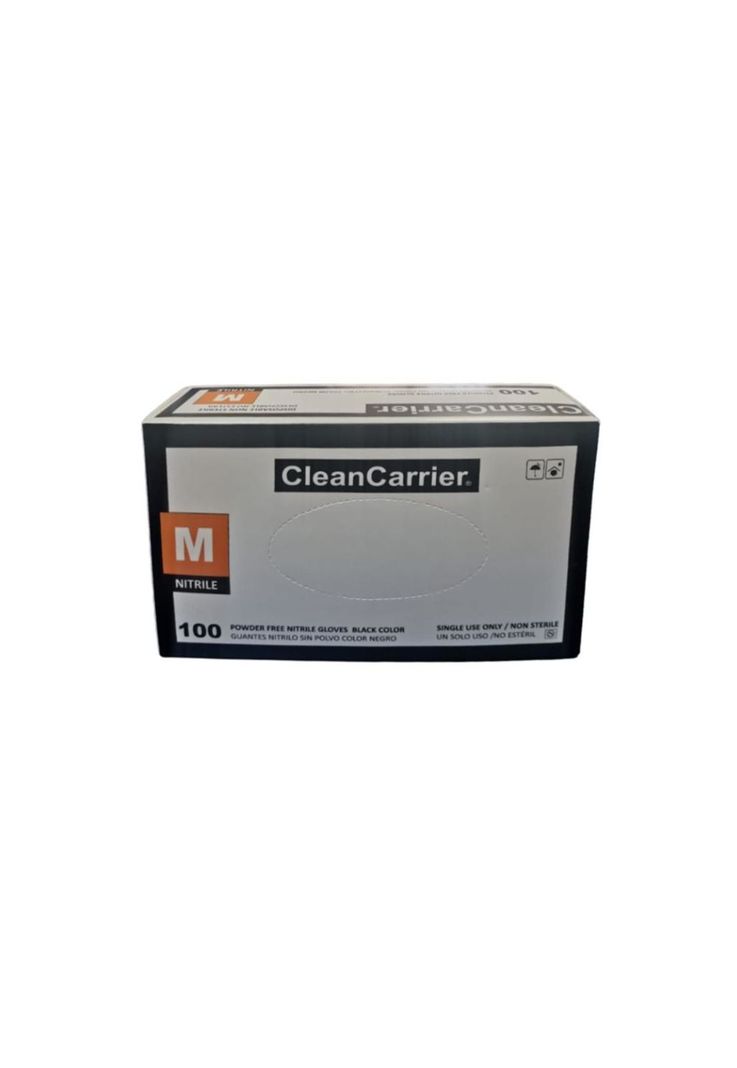 Guantes De Nitrilo Negro Clean Carrier 100un Talla M-1