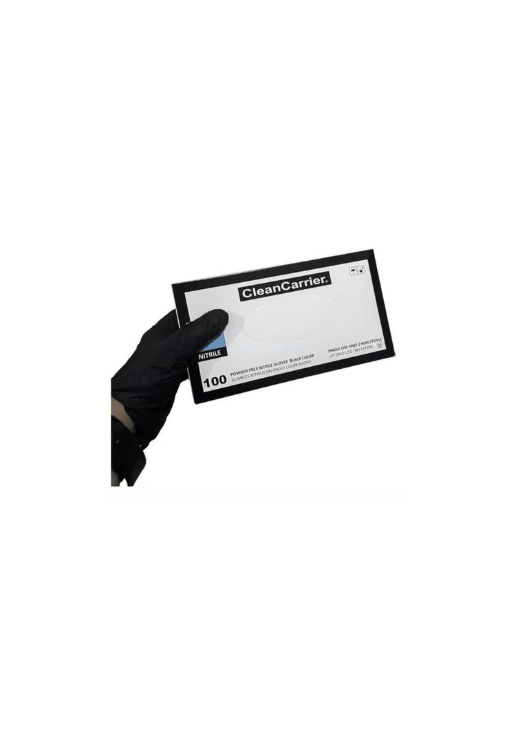 Guantes De Nitrilo Negro Clean Carrier 100un Talla S-2