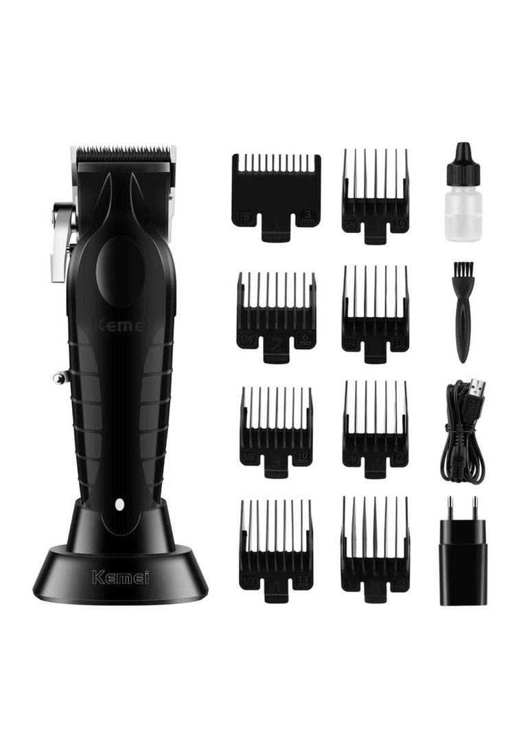Maquina Kemei 2296 CortaPelo Inalambrica Con Base De Carga-3