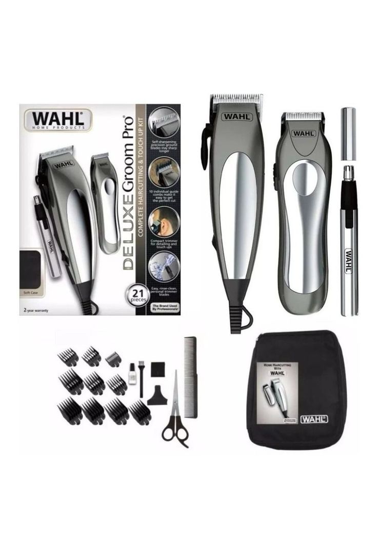 Wahl Deluxe Kit Maquina Cortar Pelo + Patillera + Nasal 21-0