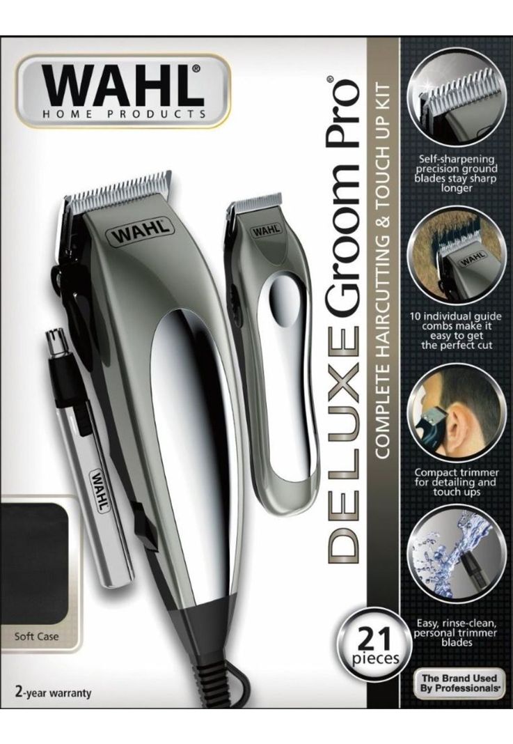 Wahl Deluxe Kit Maquina Cortar Pelo + Patillera + Nasal 21-1