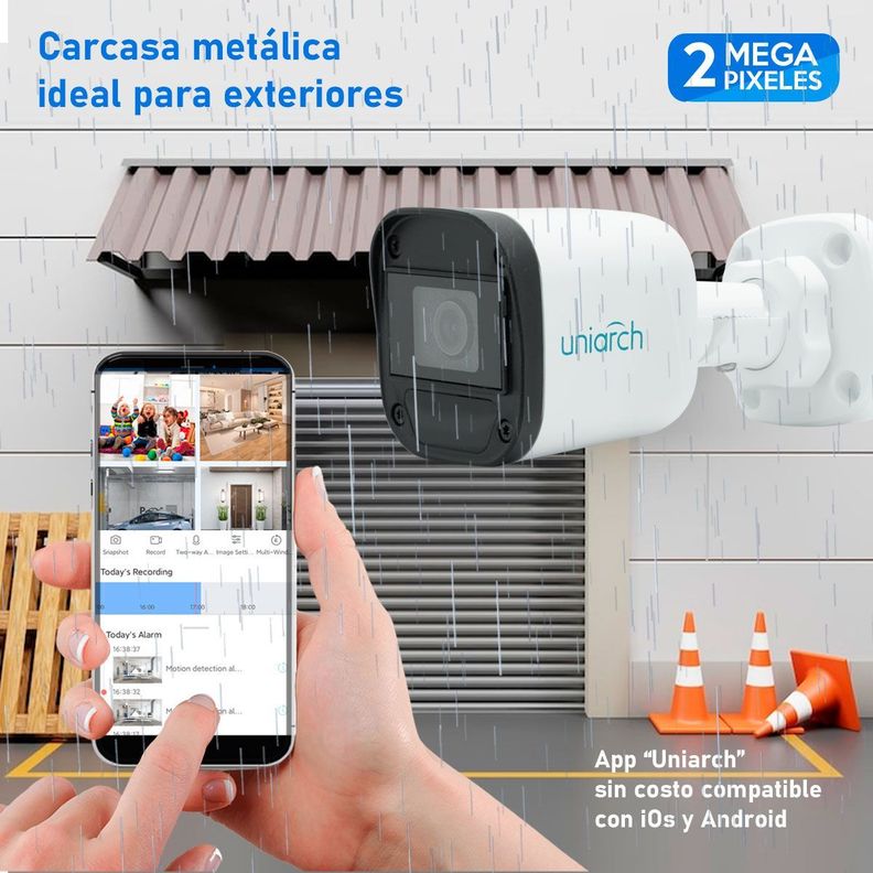 Cámara de Seguridad IP POE Bala 2MP Exterior Micrófono IR-3