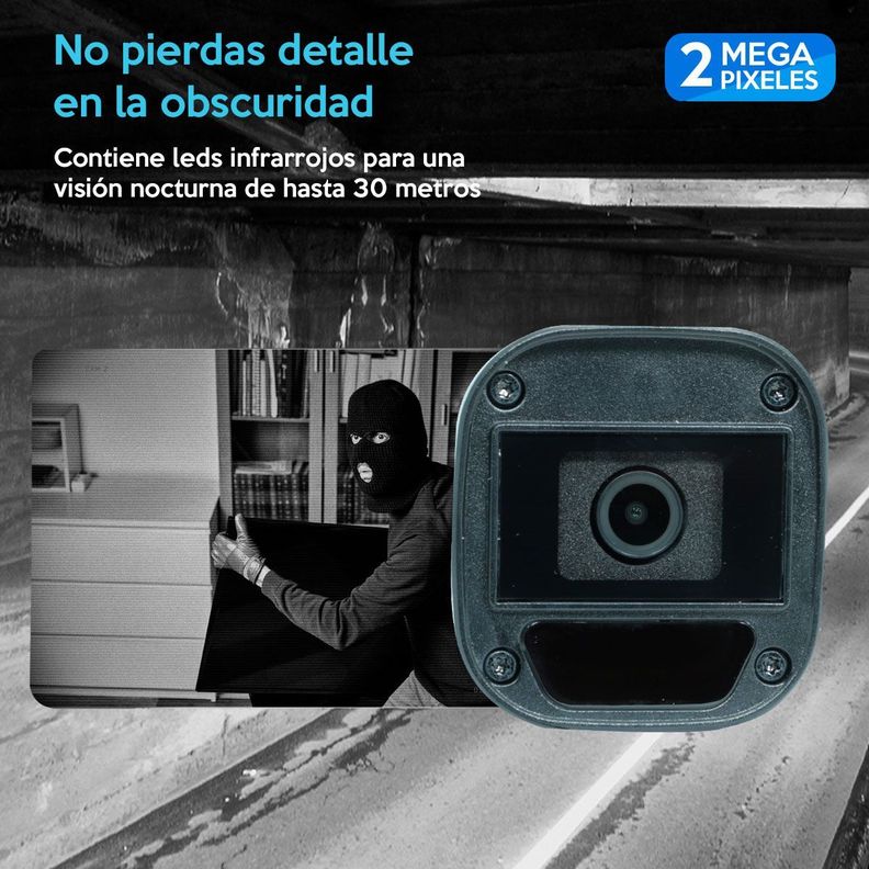 Cámara de Seguridad IP POE Bala 2MP Exterior Micrófono IR-4