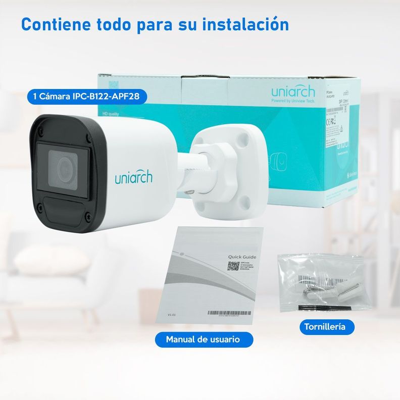 Cámara de Seguridad IP POE Bala 2MP Exterior Micrófono IR-5