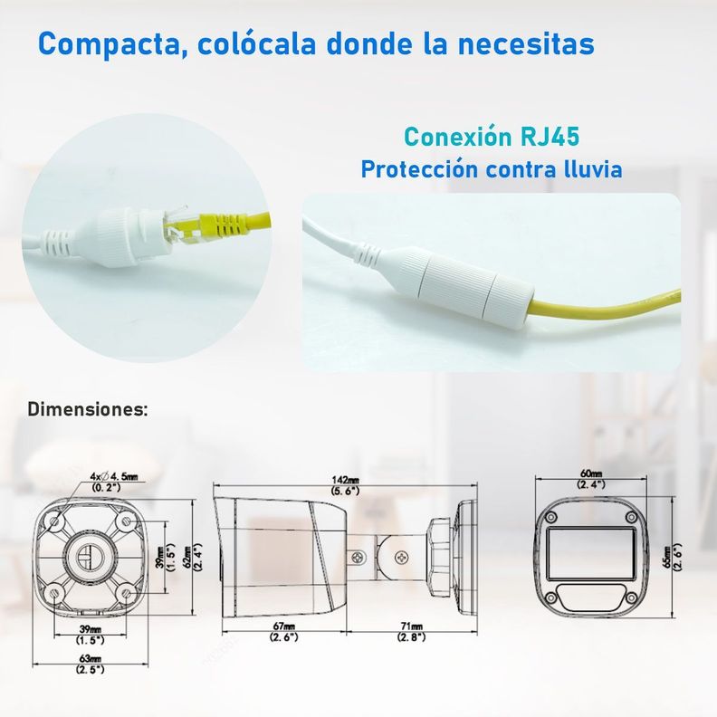 Cámara de Seguridad IP POE Bala 2MP Exterior Micrófono IR-6