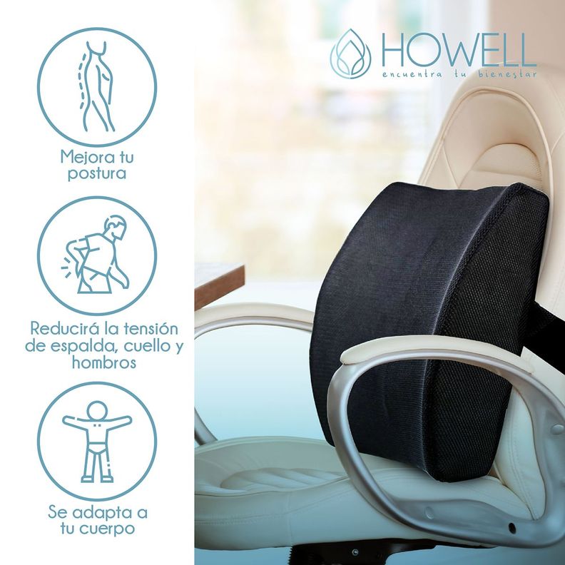 Cojín Lumbar Ortopédico Para Espalda Howell Soporte Dorsal-1