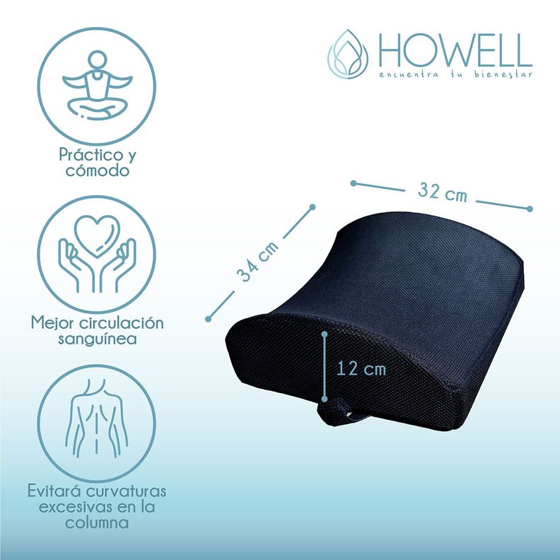 Cojín Lumbar Ortopédico Para Espalda Howell Soporte Dorsal-2