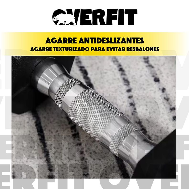 Mancuerna Hexagonal 5kg Acero y Caucho Overfit-5