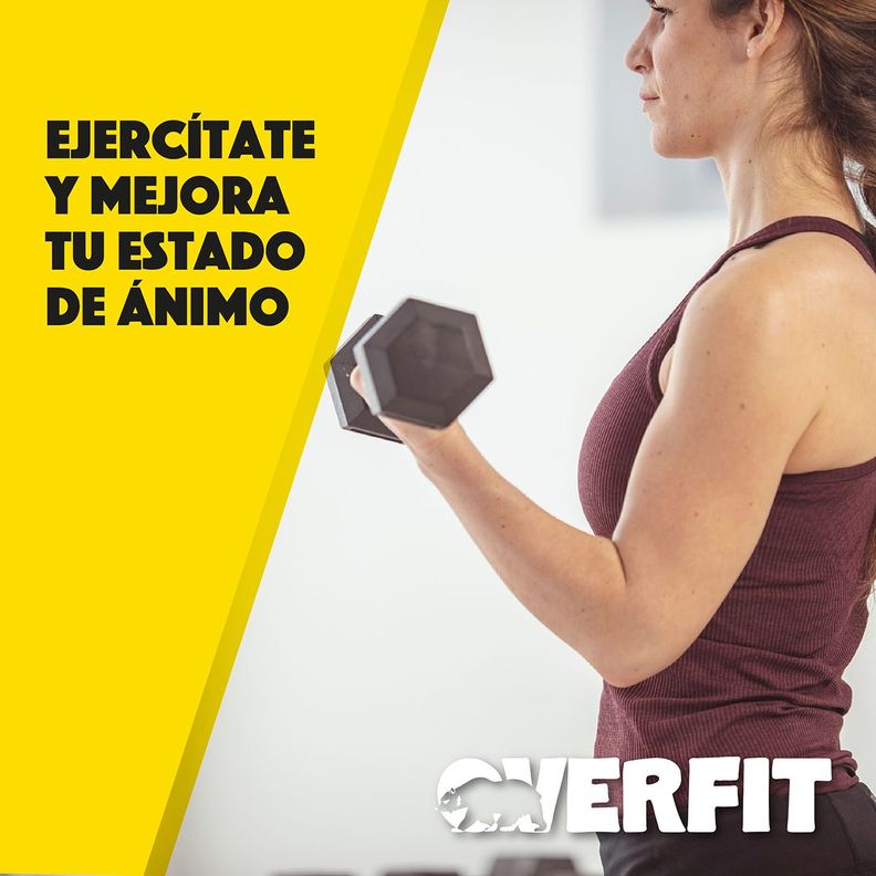 Mancuerna Hexagonal 5kg Acero y Caucho Overfit-8