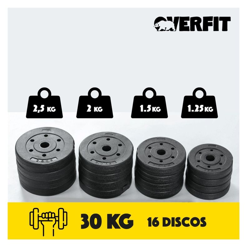 Set Mancuernas Y Barra Unibles 30kg Fitness Pesas Ajustables-3