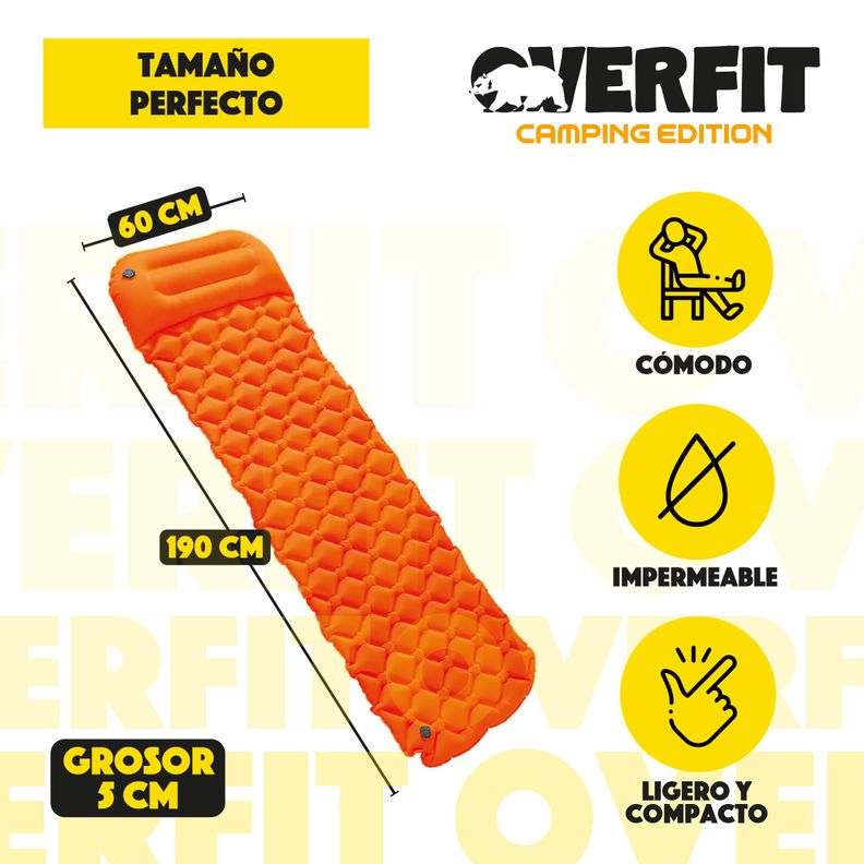 Colchoneta Inflable Individual Camping Overfit Light 5cm-1