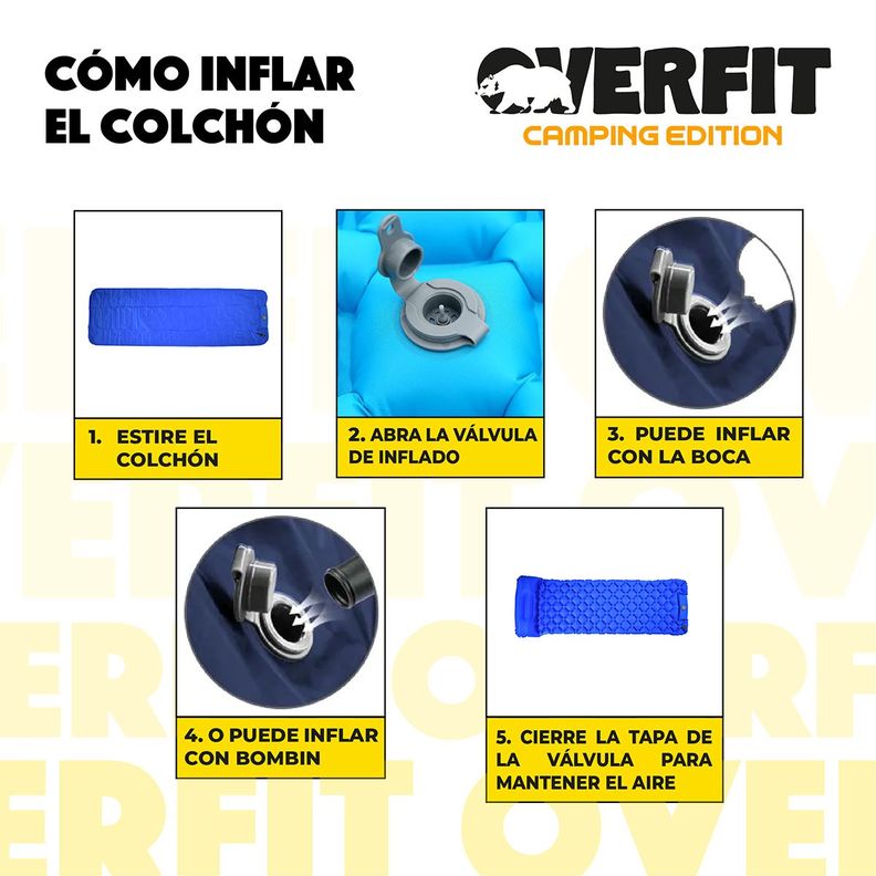 Colchoneta Inflable Individual Camping Overfit Light 5cm-3