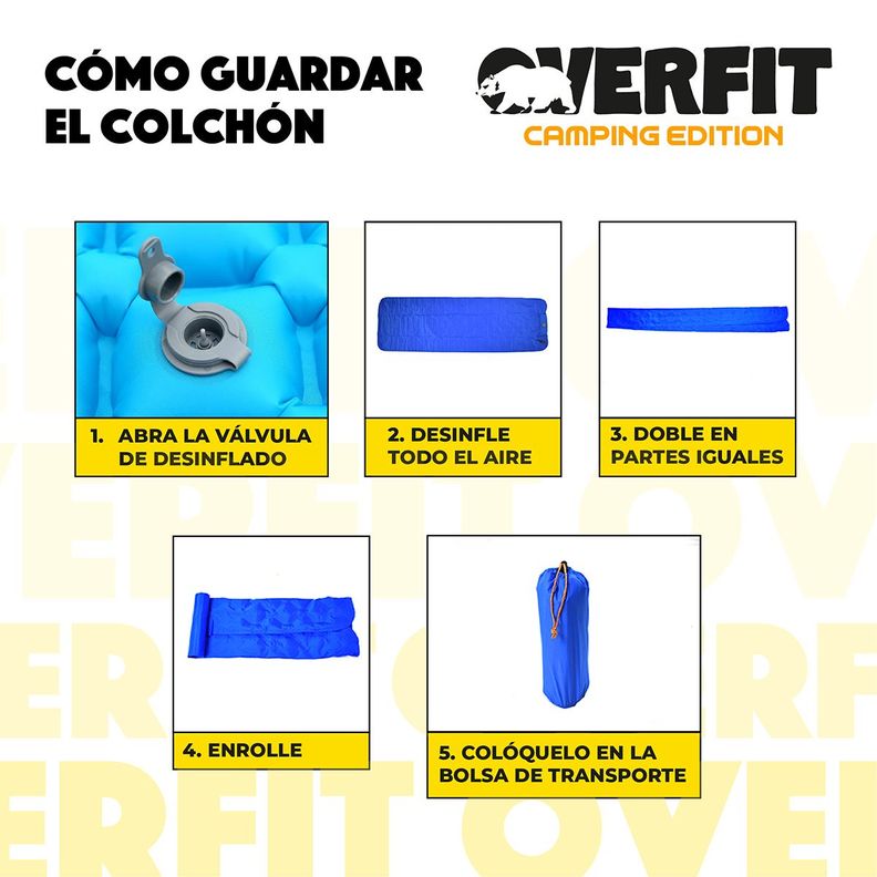 Colchoneta Inflable Individual Camping Overfit Light 5cm-4