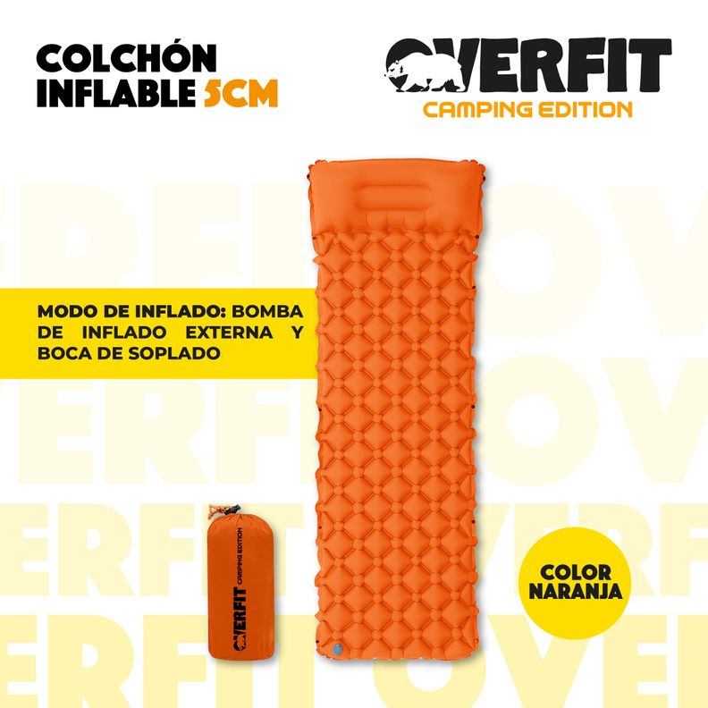 Colchoneta Inflable Individual Camping Overfit Light 5cm-5