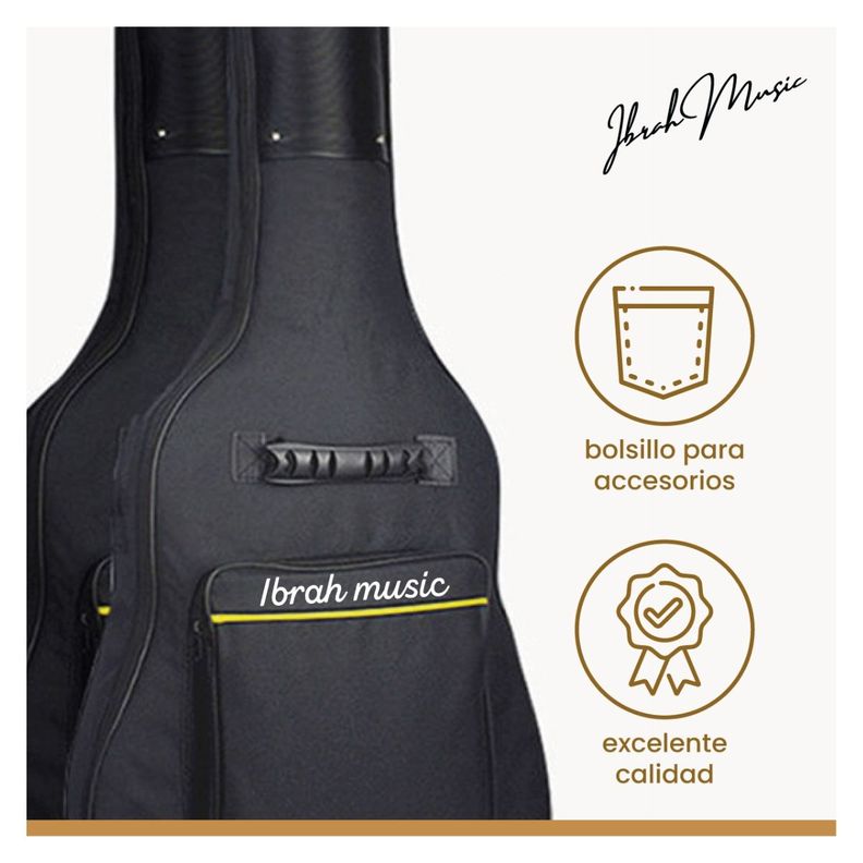 Funda Para Guitarra 39 Pulgadas Ibrah Bolso De Transporte-3