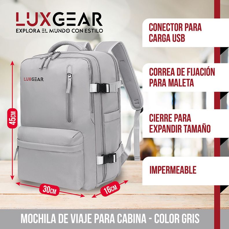 Mochila De Viaje Expansible Luxgear NomadLifeV2 Impermeable-1