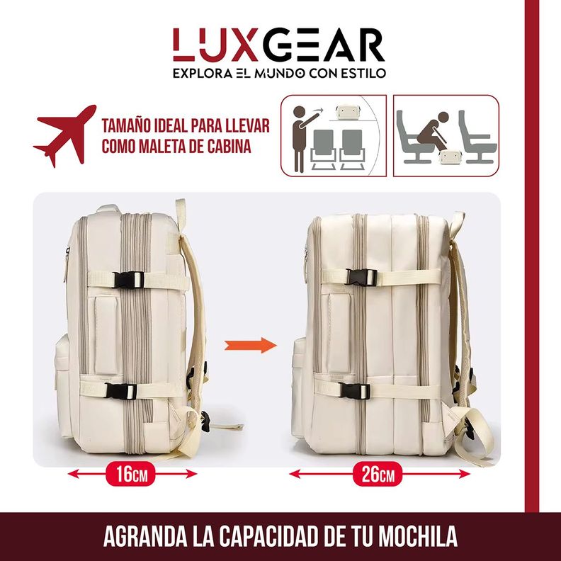 Mochila De Viaje Expansible Luxgear NomadLifeV2 Impermeable-2