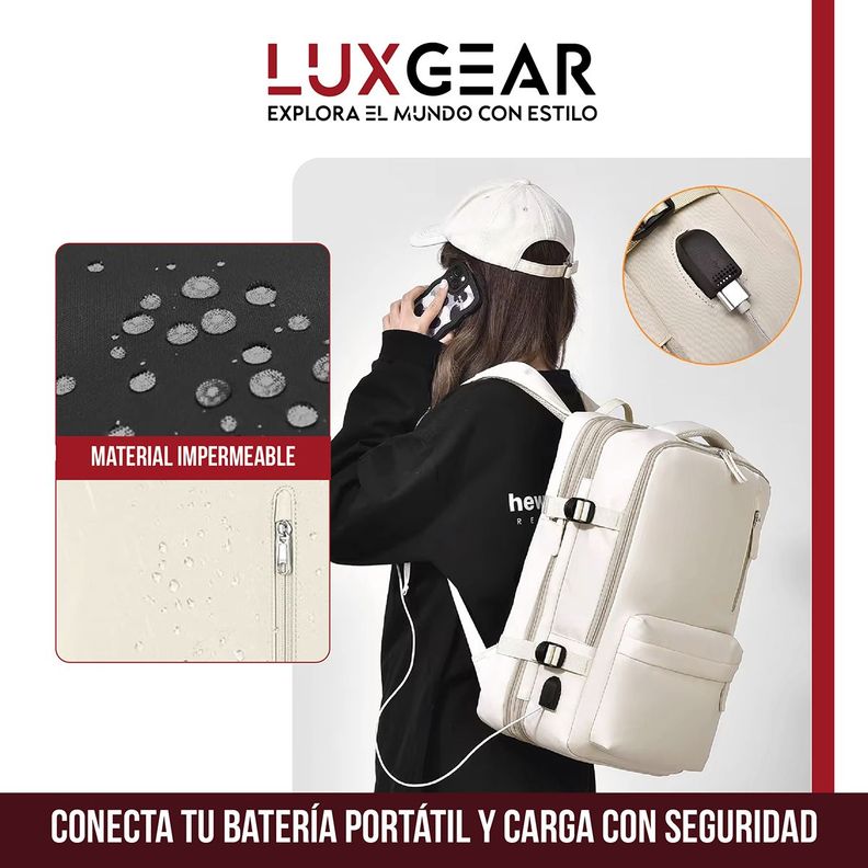 Mochila De Viaje Expansible Luxgear NomadLifeV2 Impermeable-3