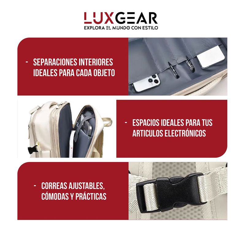 Mochila De Viaje Expansible Luxgear NomadLifeV2 Impermeable-7