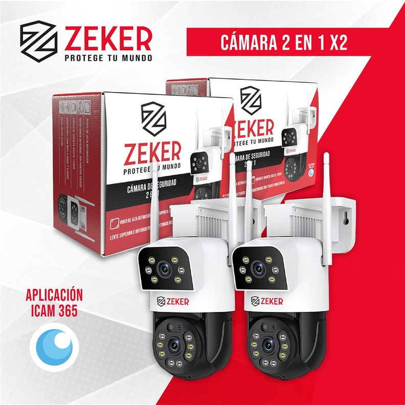 Pack x2 Cámara De Seguridad 5G Zeker Doble 4MP Impermeable-7