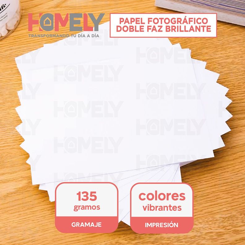Papel Fotografico A4 Doble Faz Camara Foto Homely 50 Unidad-1