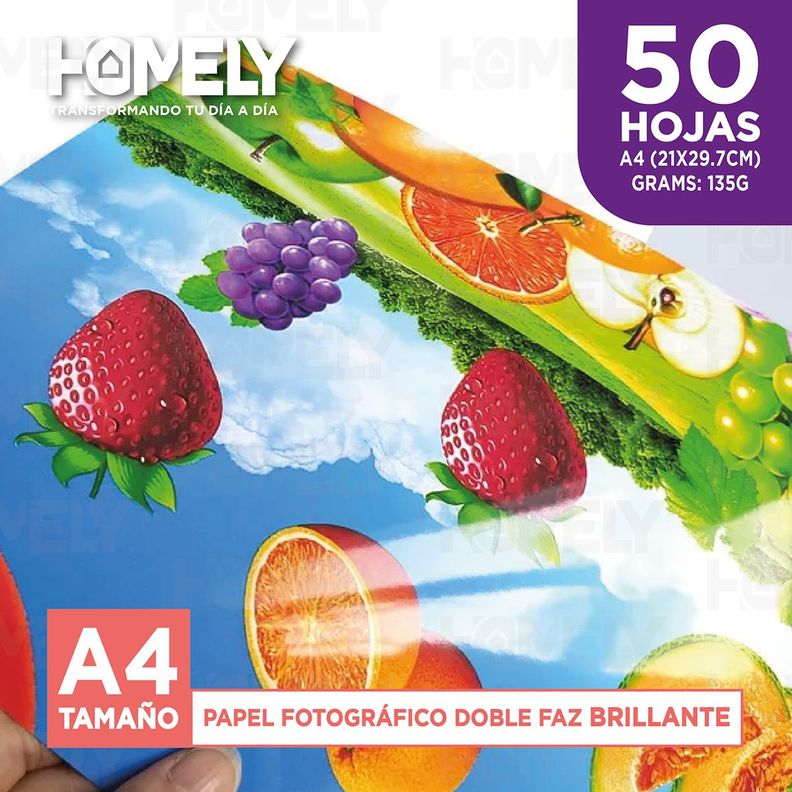 Papel Fotografico A4 Doble Faz Camara Foto Homely 50 Unidad-3