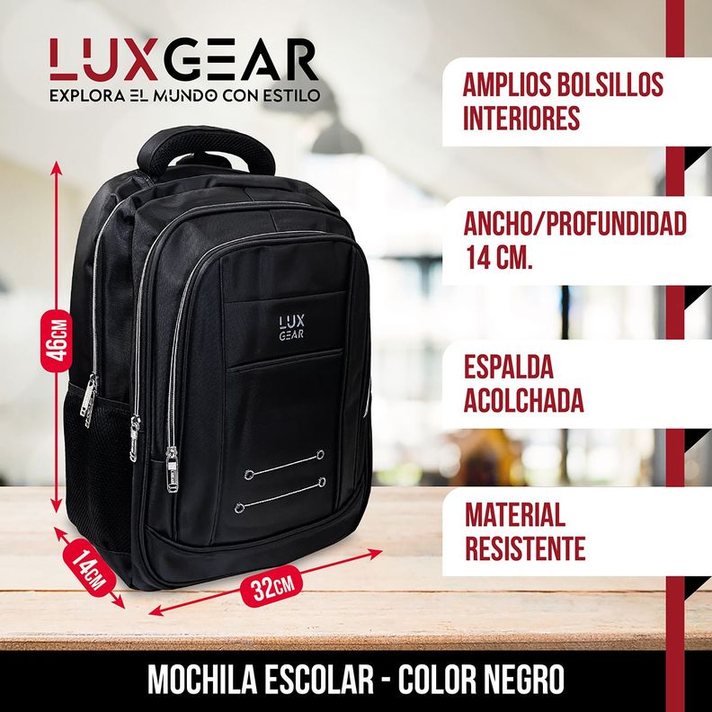 Mochila Escolar Notebook Niños Infantil Luxgear Bolso 40L-1
