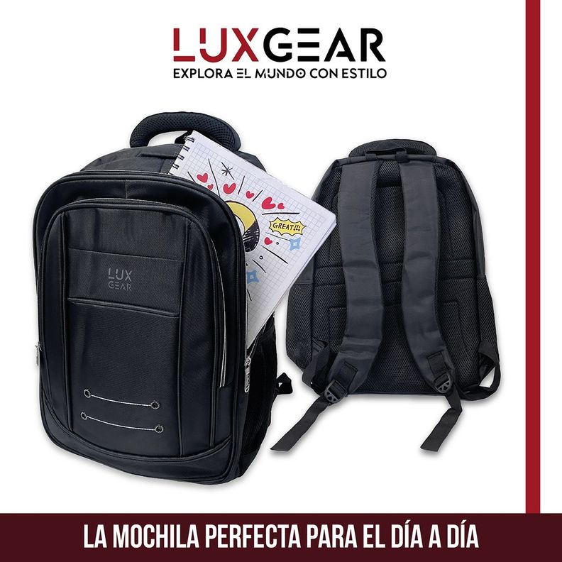 Mochila Escolar Notebook Niños Infantil Luxgear Bolso 40L-3