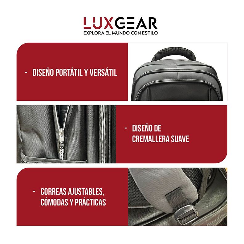 Mochila Escolar Notebook Niños Infantil Luxgear Bolso 40L-5