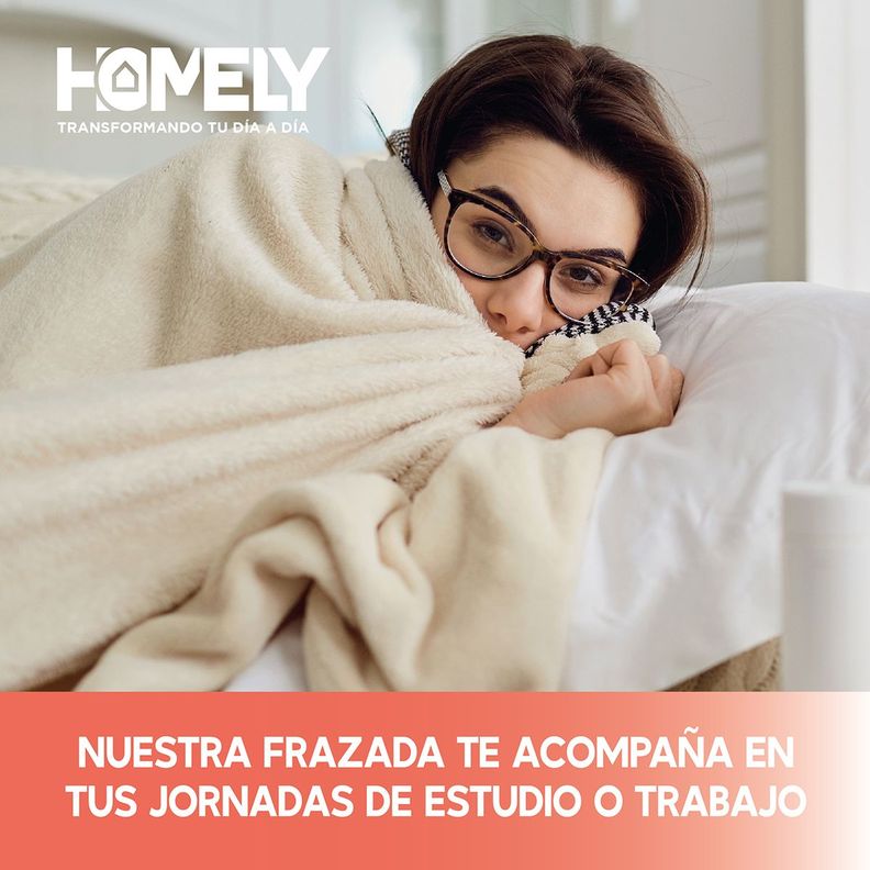 Frazada Polar Termica 2 Plazas Homely Manta 150x200cm Azul-5