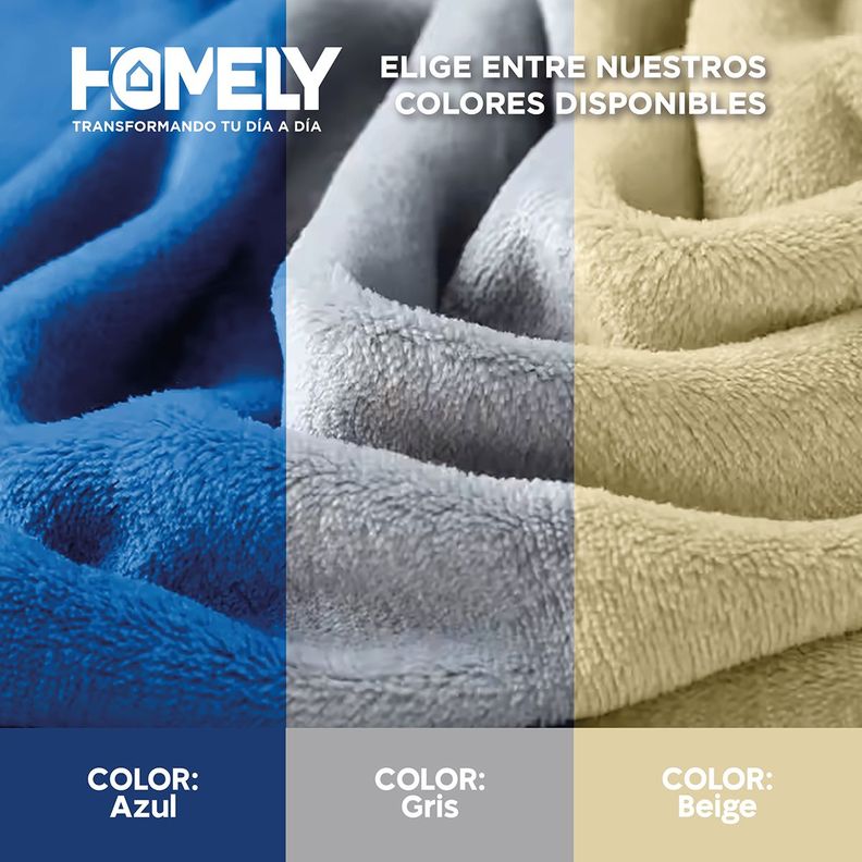 Frazada Polar Termica 2 Plazas Homely Manta 150x200cm Azul-6
