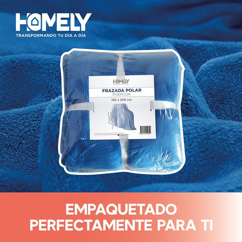 Frazada Polar Termica 2 Plazas Homely Manta 150x200cm Azul-7