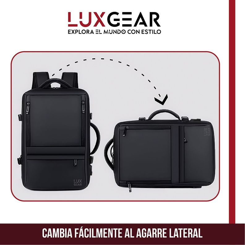 Mochila Maleta Viaje Cabina Luxgear Notebook Impermeable 48L-4