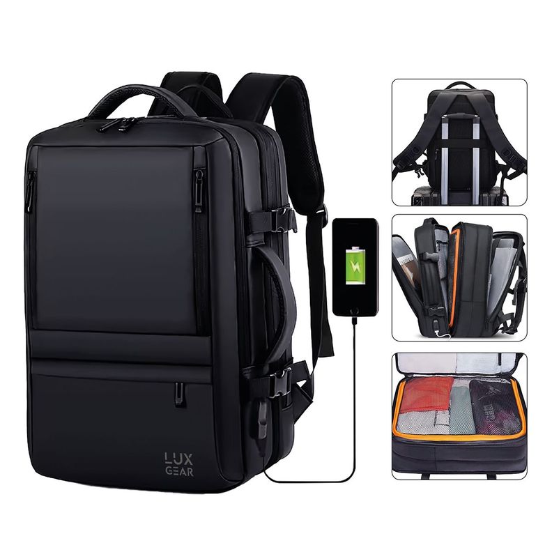 Mochila Maleta Viaje Cabina Luxgear Notebook Impermeable 48L-0