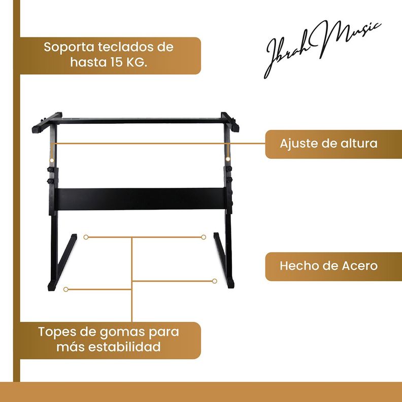Atril Teclado Ibrah Music Ajustable Universal-3