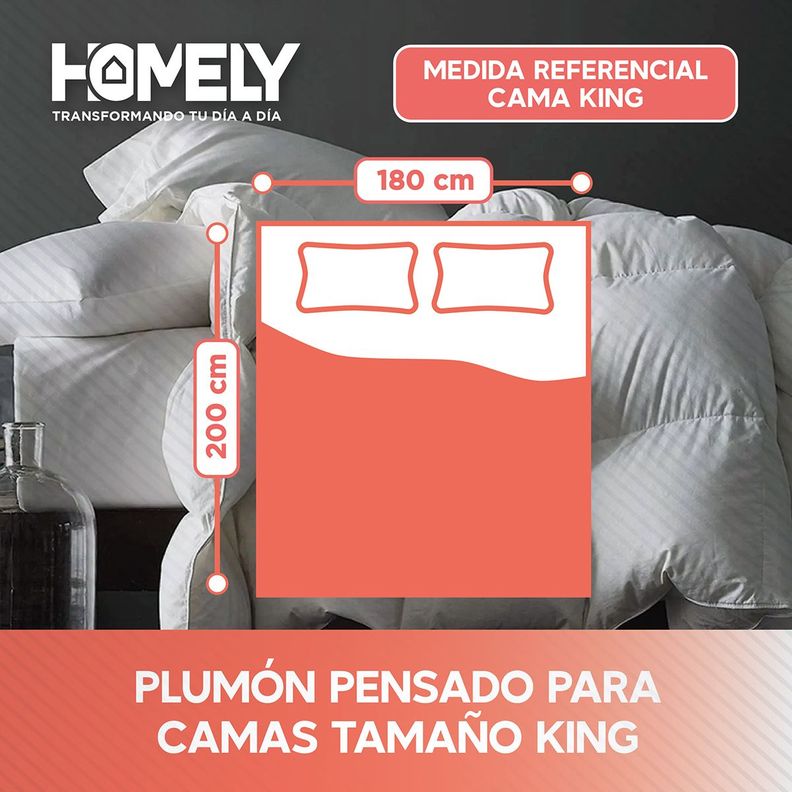 Cubrecama Cobertor King 90% Pluma Pecho Ganso Homely Luxury-2