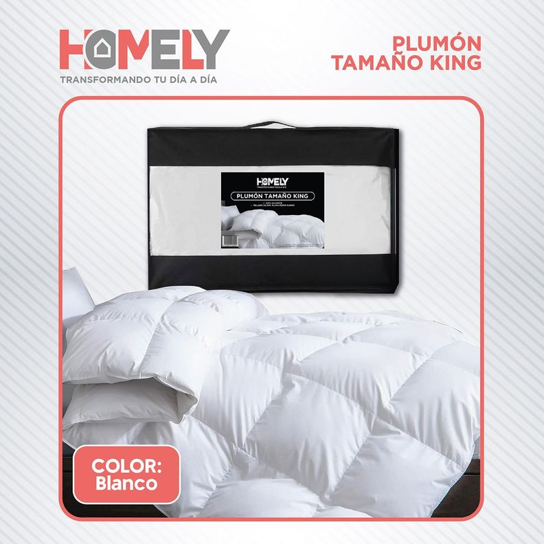 Cubrecama Cobertor King 90% Pluma Pecho Ganso Homely Luxury-5