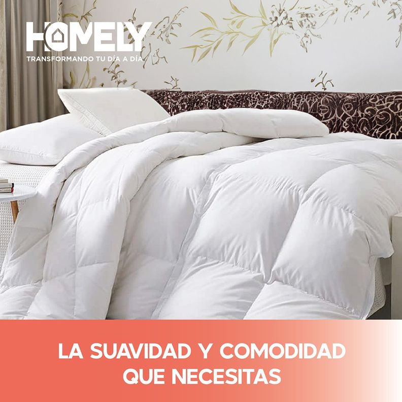 Cubrecama Cobertor King 90% Pluma Pecho Ganso Homely Luxury-7