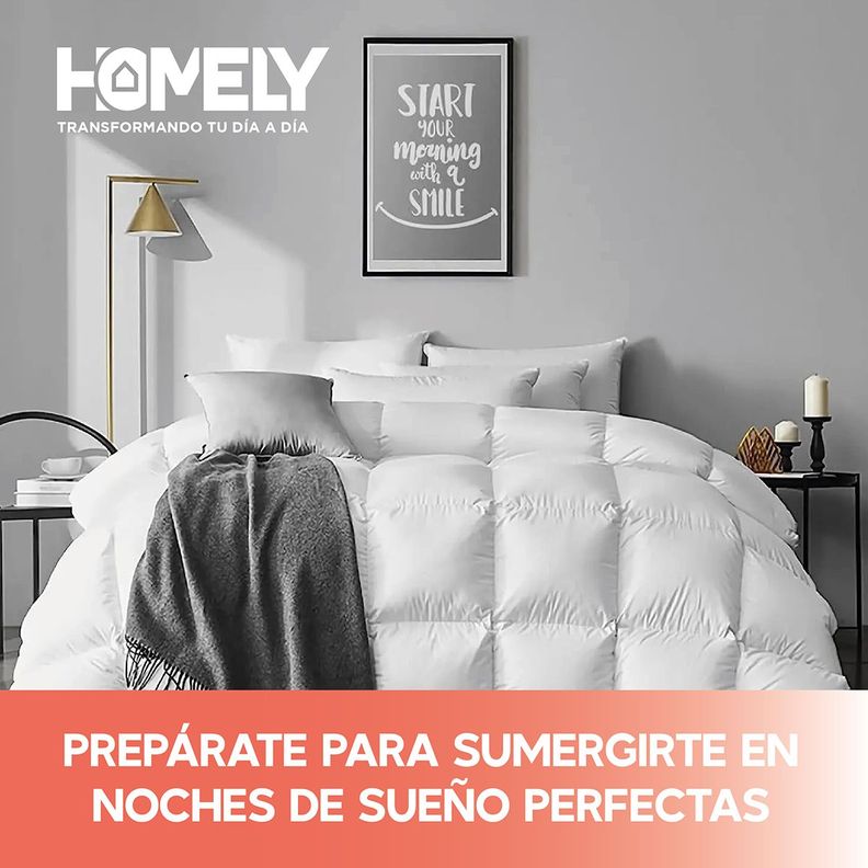 Cubrecama Cobertor King 90% Pluma Pecho Ganso Homely Luxury-8