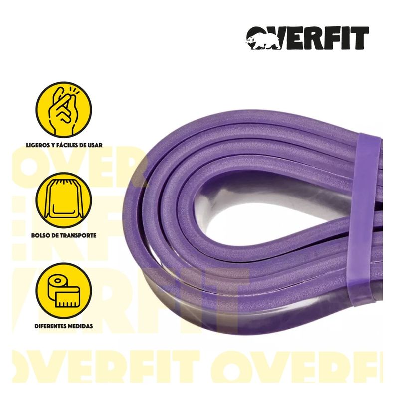 Power Bands Resistencia x3 Bandas Elásticas Latex Overfit-3