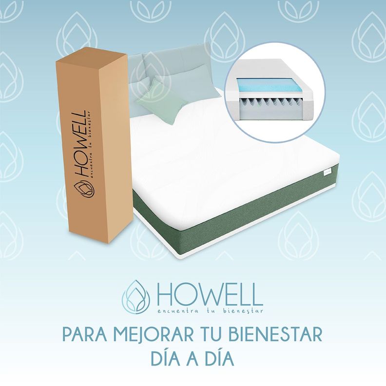 Colchon Memory Foam Espuma Viscoelastica 20cm Howell 2 Plaz-8