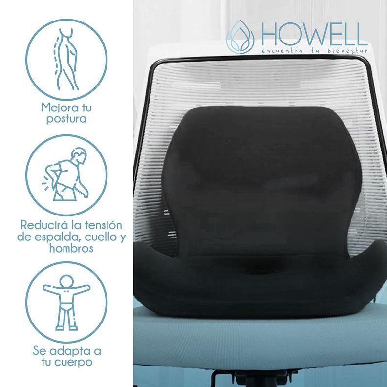 Cojín Ortopédico Asiento y Espalda Lumbar 2 en 1 Howell-1