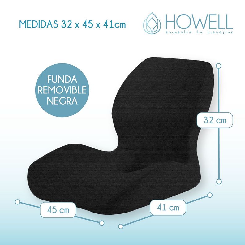 Cojín Ortopédico Asiento y Espalda Lumbar 2 en 1 Howell-2